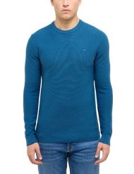 Męski Sweter Mustang Style Elliot Dark Blue 1017412 5232. Niebieskie swetry męskie Mustang, m, bez wzorów, bez kołnierzyka, bez ramiączek. Za 119.99 zł.