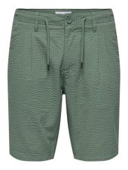 Only & Sons Szorty materiałowe Leo 22028301 Zielony Regular Fit. Zielone szorty męskie Only & Sons, bez wzorów, z bawełny. Za 99.99 zł.