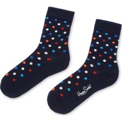 Skarpety Wysokie Unisex HAPPY SOCKS - DOT01-6004 Granatowy Kolorowy. Niebieskie skarpetki damskie Happy Socks, bez wzorów, z bawełny. Za 39.90 zł.