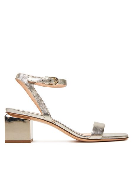 AGL Sandały Angie D660001PCKB135G252 Złoty. Żółte sandały damskie AGL, bez wzorów, ze skóry, bez obcasa, na słupku, bez zapięcia. Za 1,559.00 zł.