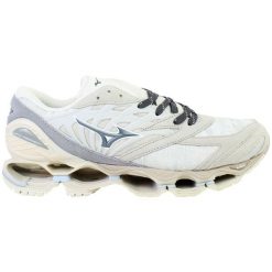 Buty sportowe Mizuno z niebieskiej skóry. Niebieskie buty sportowe męskie Mizuno, na lato, bez wzorów, ze skóry, bez zapięcia, do biegania. Za 649.99 zł.