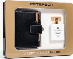 Peterson Zestaw Prezentowy: Skórzany Portfel Damski Na Zatrzask I Woda Perfumowana Velvet !. Portfele damskie Peterson. Za 278.58 zł.
