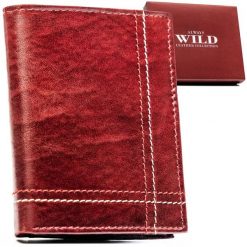Skórzany, pionowy portfel męski w brązowym kolorze z systemem RFID bez zapięcia - Always Wild. Brązowe portfele męskie Always Wild, bez wzorów, ze skóry. Za 49.99 zł.
