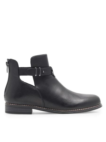 Lasocki Botki ARC-LINDA-20 Czarny. Czarne botki damskie Lasocki, bez wzorów, ze skóry, bez obcasa, na płaskiej podeszwie, bez zapięcia. Za 159.99 zł.