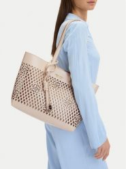 Nine West Torebka CEO-Bleeker Petal-LDA8699A Beżowy. Brązowe shopperki damskie Nine West, bez wzorów, ze skóry, bez dodatków. Za 269.99 zł.