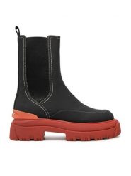 HOFF Sztyblety Lake 22325001 Czarny. Czarne botki damskie HOFF, bez wzorów, ze skóry, bez obcasa, na płaskiej podeszwie, bez zapięcia. Za 459.99 zł.