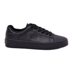Niskie Trampki Damskie Z Eko Skóry Big Star NN274576 Czarne. Czarne trampki i tenisówki damskie bez wzorów, z gumy, bez zapięcia. Za 221.62 zł.