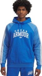 Under Armour Bluza męska Rival Fleece Colorblock Hoodie niebieska 6003958 402 XL. Niebieskie bluzy męskie Under Armour, m, bez wzorów, bez kaptura. Za 249.98 zł.