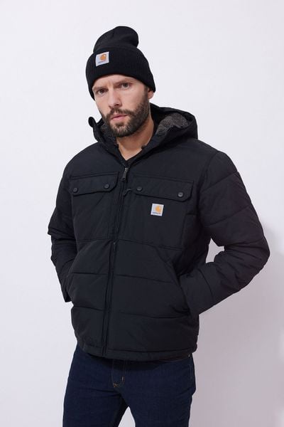 Kurtka Puchowa Carhartt Montana BLACK. Czarne kurtki męskie Carhartt, m, bez wzorów, z puchu, bez kaptura. Za 585.30 zł.