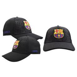 Czapka z daszkiem FC Barcelona Jr - oficjalna licencjonowana. Czarne czapki damskie FC BARCELONA, bez wzorów, sportowe. Za 99.00 zł.