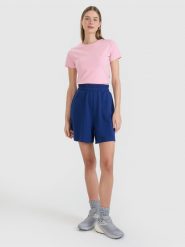 4F Spodenki dresowe damskie - granatowe XXL. Niebieskie szorty damskie 4F, bez wzorów, z bawełny, sportowe. Za 79.99 zł.