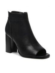 Jenny Fairy Botki WYL2875-1 Czarny. Czarne botki damskie Jenny Fairy, bez wzorów, ze skóry, bez obcasa, na słupku, bez zapięcia. Za 79.99 zł.