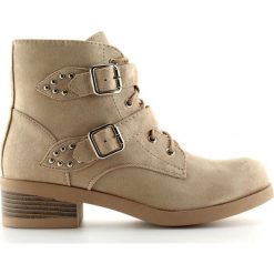 Brązowe Botki Sznurowane Z Kokardkami beżowe C-7101 Beige. Brązowe botki damskie ButyModne, bez wzorów, bez obcasa, bez zapięcia. W wyprzedaży za 129.00 zł.