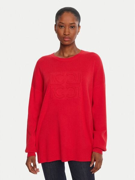 LOLA CASADEMUNT Sweter LF2511004 Czerwony Loose Fit. Czerwone swetry nierozpinane damskie LOLA CASADEMUNT, m, bez wzorów, z syntetyku, bez kołnierzyka, bez ramiączek. Za 309.99 zł.