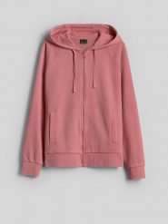 4F Bluza dresowa relaxed z kapturem damska - łososiowa M. Brązowe bluzy damskie 4F, m, bez wzorów, z dresówki, bez ramiączek, z kapturem. Za 169.99 zł.