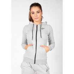 Pixley Bluza z kapturem zapinana na suwak - Szary. Szare bluzy damskie GORILLA WEAR, s, bez wzorów, sportowe, bez ramiączek, z kapturem. Za 246.00 zł.