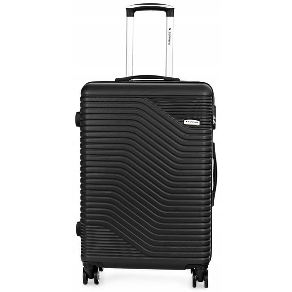 Walizka podróżna na kółkach Sapphire ST-140 DUO - duża ABS. Czarne walizki damskie SAPPHIRE, bez wzorów, duże. W wyprzedaży za 148.80 zł.