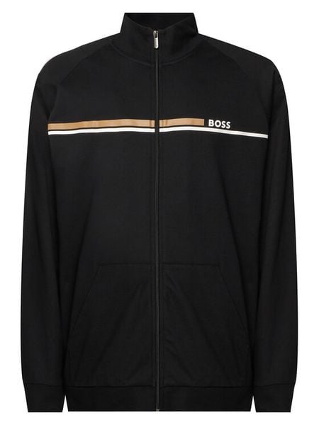 BOSS Bluza Authentic Jacket Z 50554779 Czarny Regular Fit. Czarne bluzy męskie Boss, m, bez wzorów, z bawełny, bez ramiączek, bez kaptura. Za 385.99 zł.