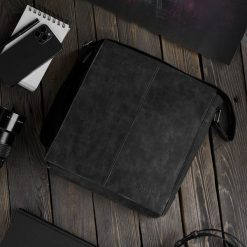 Torba męska na ramię do pracy czarna sp-07-bl. Czarne torby na ramię męskie ze skóry, na ramię. Za 126.65 zł.