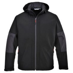 Męska Kurtka Soft Shell Z Kapturem. Czarne kurtki męskie Portwest, m, bez wzorów, sportowe, z kapturem. Za 362.99 zł.