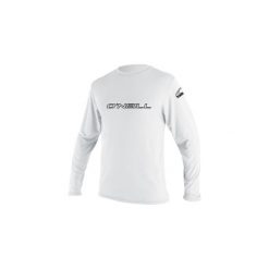 Koszulka do sportów wodnych ONEILL Basic Skins długi rękaw. Białe bluzki damskie O'Neill, bez wzorów, sportowe, bez kołnierzyka, bez ramiączek. Za 213.50 zł.