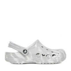 Klapki Crocs. Szare klapki damskie Crocs, bez wzorów, bez obcasa, bez zapięcia. Za 189.99 zł.