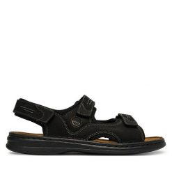 Sandały Josef Seibel. Czarne sandały męskie Josef Seibel, bez wzorów, bez zapięcia. Za 349.99 zł.