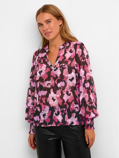 Kaffe Bluzka Amanda 10508154 Różowy Regular Fit. Czerwone bluzki damskie Kaffe, bez wzorów, z syntetyku, bez kołnierzyka, bez ramiączek. Za 129.99 zł.