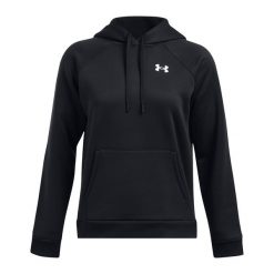 Bluza z kapturem damska Under Armour Armour Fleece Hoodie. Czarne bluzy damskie Under Armour, xs, bez wzorów, sportowe, bez ramiączek, z kapturem. Za 203.99 zł.