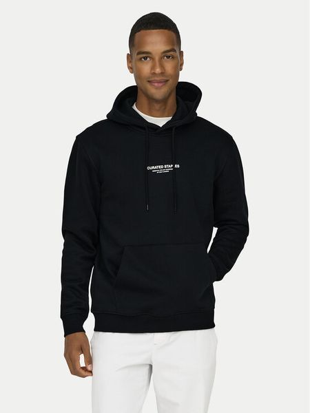 Only & Sons Bluza Curated 22030921 Czarny Regular Fit. Czarne bluzy męskie Only & Sons, m, bez wzorów, z bawełny, bez ramiączek, bez kaptura. Za 139.99 zł.