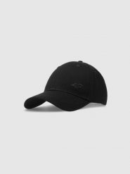 4F Czapka z daszkiem strapback uniseks - czarna XS/S. Czarne czapki damskie 4F, na lato, bez wzorów, z bawełny, sportowe. W wyprzedaży za 39.99 zł.