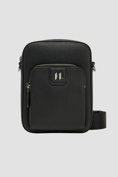 KARL LAGERFELD Saszetka męska skórzana z logo. Czarne saszetki i nerki męskie KARL LAGERFELD, ze skóry. W wyprzedaży za 869.99 zł.