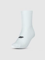 4F Skarpetki rowerowe za kostkę uniseks - białe 43-46. Białe skarpety męskie 4F, bez wzorów, z elastanu. W wyprzedaży za 9.99 zł.