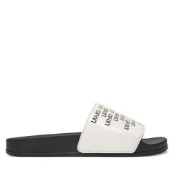 Klapki Liu Jo. Białe klapki damskie Liu Jo, bez wzorów, bez obcasa, bez zapięcia. Za 169.99 zł.