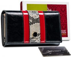 Portfel skórzany Peterson [DH] PTN ST-466 czarny. Czarne portfele damskie Peterson, ze skóry. Za 118.99 zł.