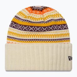 Czapka zimowa damska New Era Rail Isle Cuff Knit Beanie. Brązowe czapki damskie New Era, na zimę, bez wzorów. Za 129.99 zł.