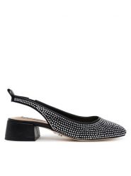 Steve Madden Sandały Smitten SM11003213 Czarny. Czarne sandały damskie Steve Madden, bez wzorów, z materiału, bez obcasa, na słupku, bez zapięcia. Za 299.99 zł.