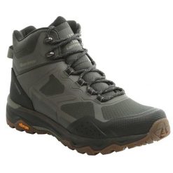 Buty trekkingowe męskie Karrimor Spiral Mid. Zielone trekkingi męskie Karrimor, z materiału, przed kolano, bez zapięcia. Za 460.79 zł.