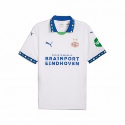 Trzecia koszulka PSV Eindhoven 2024/25. Białe bluzki damskie Puma, m, bez wzorów, sportowe, bez kołnierzyka, bez ramiączek. W wyprzedaży za 358.00 zł.