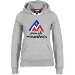 Damska bluza molleteon Peak Mountain Adriver. Szare bluzy damskie Peak Mountain, s, bez wzorów, z dżerseju, sportowe, bez ramiączek, z kapturem. Za 171.50 zł.