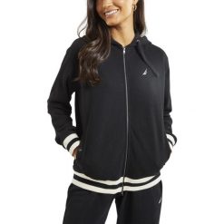 Bluza Damska Nautica Lunaire FZ. Czarne bluzy damskie Nautica, bez wzorów, casualowe, bez ramiączek, z kapturem. Za 369.00 zł.