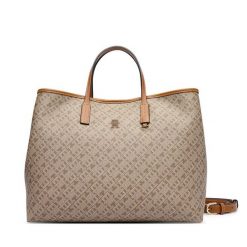 Torebka Tommy Hilfiger. Brązowe shopperki damskie Tommy Hilfiger, bez wzorów, bez dodatków. Za 899.99 zł.
