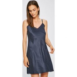 Lauren Ralph Lauren - Koszulka nocna. Niebieskie koszule nocne damskie Lauren Ralph Lauren, z aplikacjami, z elastanu, bez ramiączek. W wyprzedaży za 169.90 zł.