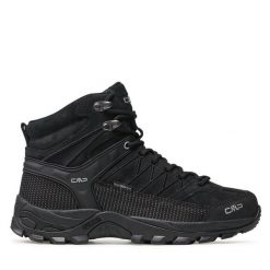 Trekkingi CMP. Czarne botki męskie CMP, bez wzorów, sportowe, bez obcasa, bez zapięcia. Za 339.99 zł.