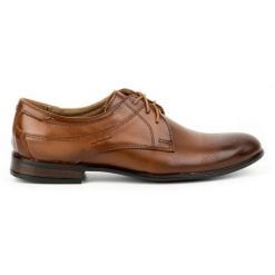KOMODO Buty wizytowe skórzane męskie 877L brązowe. Brązowe buty wizytowe męskie bez wzorów, bez obcasa, bez zapięcia. Za 377.80 zł.