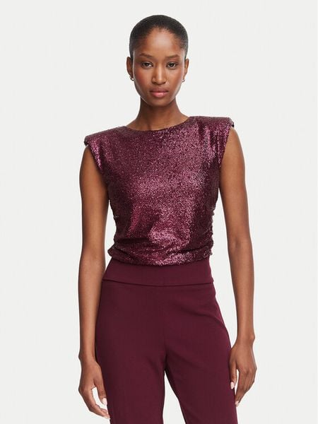 Rinascimento Body CFC0130361003 Bordowy Slim Fit. Czerwone body Rinascimento, bez wzorów, z syntetyku. Za 471.99 zł.