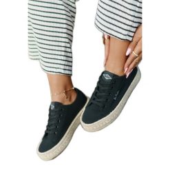 Trampki Damskie Z Plecionką Lee Cooper LCW-25-44-3216 Czarne. Czarne trampki i tenisówki damskie bez wzorów, z materiału, bez zapięcia. Za 197.76 zł.