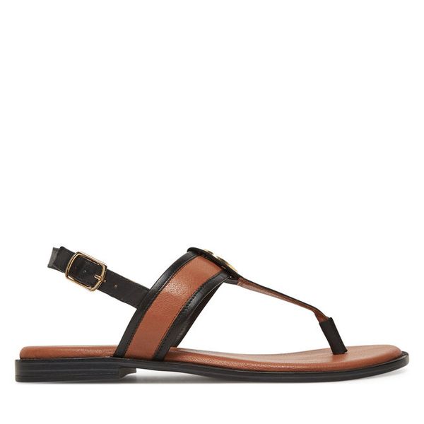 Sandały Beverly Hills Polo Club. Brązowe sandały damskie Beverly Hills Polo Club, bez wzorów, bez obcasa, na płaskiej podeszwie, bez zapięcia. Za 229.99 zł.