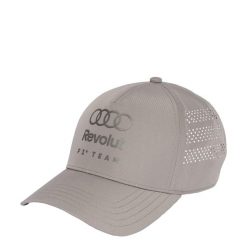 CZAPKA Z DASZKIEM AUDI REVOLUT F1 TEAM MECHANICS. Szare czapki damskie Adidas, bez wzorów, z materiału, sportowe. Za 199.00 zł.