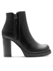 Clara Barson Botki MARGO WS5881-15 Czarny. Czarne botki damskie Clara Barson, bez wzorów, ze skóry, bez obcasa, na słupku, bez zapięcia. Za 169.99 zł.